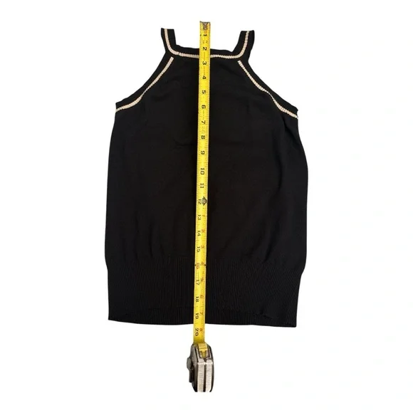Armani Collezioni Cream and Black Sheath Sweater Sleeveless Halter - Picture 3 of 5